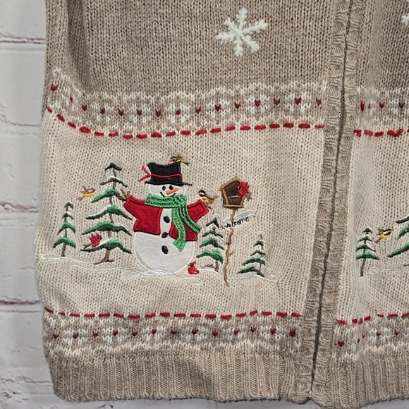 Southern Lady Snowman Cardinal Christmas Vest Ugly Sweater Womens Size Small - Picture 4 of 11
